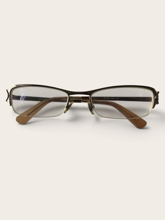 Gucci Accessories - Gucci Unisex Rectangular Eyeglasses Frames Brown Metal